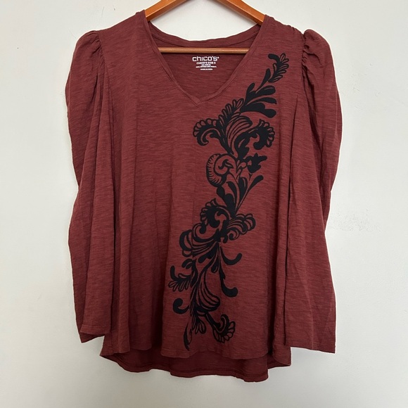 Chico's puffy sleeve top - Picture 1 of 3
